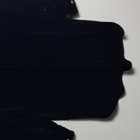 EILEEN FISHER Black Velvet Collared Silk Long Shirt Size Small - Picture 12 of 16